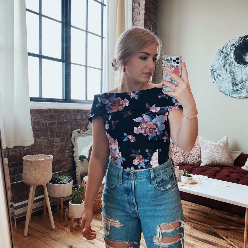 Miss Selfridge Off The Shoulder Floral Top